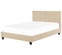 Fabric EU Super King Size Bed Beige LA ROCHELLE