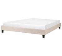 Beliani Bed Without Headboard Fabric Roanne 180 X 200 Cm (Eu Super King) Beige