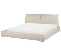 Beliani Bed Fabric Vinay 180 X 200 Cm (Eu Super King) Beige