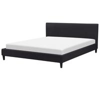 Beliani Bed Fabric Fitou 180 X 200 Cm (Eu Super King) Black
