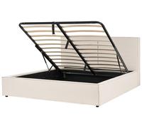 Ottoman Bed MOISSAC Fabric Beige 180 x 200 cm (EU Super King)