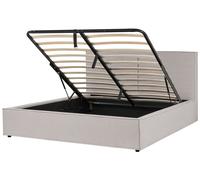Ottoman Bed MOISSAC Fabric Light Grey 180 x 200 cm (EU Super King)