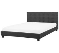 Beliani Waterbed Fabric La Rochelle 180 X 200 Cm (Eu Super King) Dark Grey
