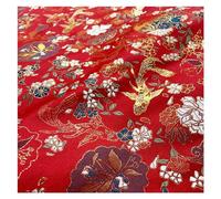Fabric, Exquisite Novel Nishijin Weaving Golden Auspicious Meaning Goldfish Weaving Gold Japanese Style Belt Sachet Cloth 75X50cm(Red)