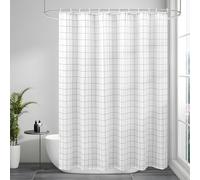 Fabric Extra Long 72x78 inch Geometric Shower Curtain，Black and White Check Pattern Heavy Duty Bathroom Curtain with Hooks, Weighted Hem, Waterproof, 72 Width by 78 Height inch