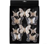Fabric Feather Butterfly Christmas Ornament 5-7cm Lightweight | Soft fabric construction offers a gentle feather-like texture and vivid color choices for holiday decor