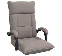 Fabric Floor Chair Taupe 66 x 66 x 80 cm with Adjustable Backrest and Armrest Foldable Padded Ergonomic for Living Room Reading Yoga Office Gaming
