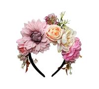 Fabric Floral Headband for Women Adjustable Hair Accessory with Realistic Flowers Ideal for Daily Use Event Weddings Hairband with Realistic Blooms