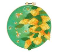 Fabric Flower Needle Felting Sets with Starter Tool for First Time Craft Enthusiasts Linen Craft Supplies