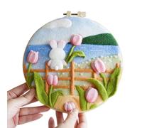 Fabric Flower Needle Felting Sets with Starter Tool for First Time Craft Enthusiasts Linen Craft Supplies
