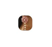 Fabric Flower Pearl Tassel Dangle Earrings for Women,White Pearl Beaded Camellia Rose Dangly Earring Trendy Wedding Banque Bridesmaids Jewelry Gift, L, Fabric, No Gemstone
