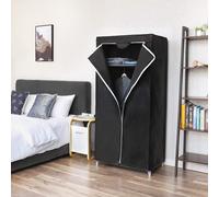 Fabric Folding Wardrobe Hanging Rail Simple Room Organizer SONGMICS Black One Size