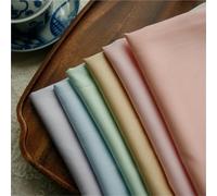 Fabric for Sewing 160x50cm Pearl Luster Solid Color Satin Twill Pure Cotton Fabric Shirt, Children's Clothing Handmade DIY Cotton Material(Orange Pink)
