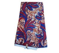 Fabric for Sewing Dresses, African Ankara Wax Print Fabric, 100% Cotton, by The Metre, 6 Yards, Arts and Crafts Projects Material for Bag Making Patchworks, Quilting, Embroidery (RedBlue)