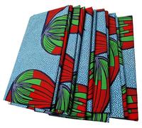 Fabric for Sewing Dresses, African Ankara Wax Print Fabric, Cotton, by The Metre, 3 Yards, Arts and Crafts Projects Material for Bag Making Patchworks, Quilting, Embroidery (Blue Red)