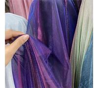 Fabric for Sewing Gradient Tulle Glitter Fabric By The Meter for T-Shirt Dress Clothes Hair Accessory DIY Sewing Shiny Cloth Soft Thin Silver Red Cotton Material(38rose red RoyalBlue)