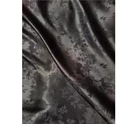 Fabric for Sewing Jacquard Satin Fabric 58'' Wide By Meter Floral Brocade Silky Charmeuse Damask Dress Kimono Suit Lining Material Cotton Material(No 17 Black,1mX1.48m)