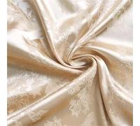 Fabric for Sewing Jacquard Satin Fabric 58'' Wide By Meter Floral Brocade Silky Charmeuse Damask Dress Kimono Suit Lining Material Cotton Material(No 2 Apricot,2mX1.48m)