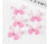 Fabric for Sewing Supplies 5/10/20/30Pcs 5cm Double Butterfly Appliqued 3D Simulation Organza Patch for DIY Crafts Wedding Party Home Decorations(Pink,30PCS)