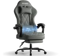 Fabric Gaming Chair For Adults, Massage Computer Chairs With Footrest, Headrest And Lumbar Support, Olive Green