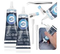 Fabric Glue, Extra Strong Quick Bond Fabric Adhesive, Machine Washable Quick Dry Hemming Adhesive, Material Glue for Clothing Hemming, Leather, DIY Crafts, Doll Repair, Upholstery, Textile and Badges