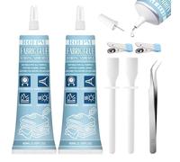 Fabric Glue, Extra Strong Quick Bond Fabric Adhesive, Machine Washable Quick Dry Hemming Adhesive, Material Glue for Clothing Hemming, Leather, DIY Crafts, Doll Repair, Upholstery (Light blue)