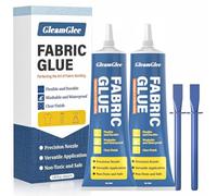 Fabric Glue Permanent, 100ml Extra Strong Washable Clear Fabric Adhesive | Flexible Repairs For Clothes, Leather, Denim, Upholstery And Crafts, Precision Tips, Ironing Resistant - 2 Pack