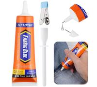 Fabric Glue Permanent, 60 ML Washable Clear Clothing Glue, Super Fabric Glue for Rhinestones, Patches, Clothes, Denim, Leather, Polyester, Fabrics, Doll Repair, Flannel, Cotton