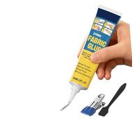 Fabric Glue Permanent, Extra Strong Fabric Adhesive for Clothing Repairs & Mending - Washable Clear Clothing Glue for Denim, Leather, Canvas, Cotton, 60ml/2 fl oz Tube with Spatula and Clip