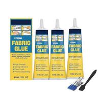 Fabric Glue Permanent,No Sew Clear Clothes Adhesive with Precision Applicator,Washable Clear Clothing Glue,Extra Strong Liquid Stitch Fabric Adhesive for Leather, Denim, Cotton, Polyester (3PCS)