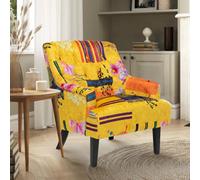 Fabric Gold Patchwork Lydia Accent Chair