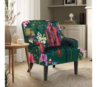 Fabric Green Patchwork Lydia Accent Chair