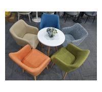 (Fabric grey, 1) Classic Fabric Tub Chair Wing Back Armchair Sofa Vanity Bedroom Dressing Chair