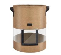 Fabric Grow Bag - Non-Woven Pot, Robust Planter, Robust Fabric Tray, Ventilation Root Bag, Breathable Vegetable Growing Container for Multipurpose Use of Tomato Fruits in the Garden Outdoors, brown, 7