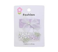 Fabric Hair Clips, Embroidered Lace Flower Butterfly Sweet and Cute Hand Made Side Clips Purple flowers