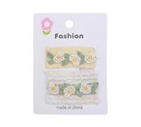 Fabric Hair Clips, Embroidered Lace Flower Butterfly Sweet and Cute Hand Made Side Clips Yellow flowers