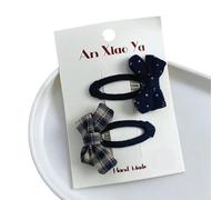 Fabric hair clips, hand-made cute and sweet floral bow clips that won't damage the hair on the side black