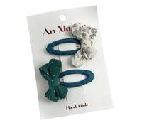 Fabric hair clips, hand-made cute and sweet floral bow clips that won't damage the hair on the side green