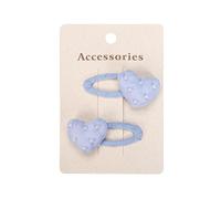 Fabric hair clips, sweet and cute side clips made with pearl bow hearts by hand Blue love