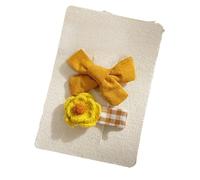 Fabric hair clips, yellow handcrafted cute side clips that won't damage the hair Bow flower hairpin