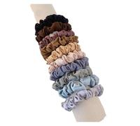 Fabric Hair Rope 10pcs/Set Hair Bands Women Hair Tie Satin Silk Scrunchies Simple Girls Fabric Loop Hair Rope Headwear(Color-02)