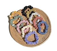 Fabric Hair Rope 10pcs/Set Hair Bands Women Hair Tie Satin Silk Scrunchies Simple Girls Fabric Loop Hair Rope Headwear(Color-06)