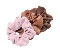 Fabric Hair Scrunchies 3pcs Cord Scrunchie Corduroy Fabric Scrunchies Set Elastic Hair Bands Ponytail Tie Rope Headwear Elastic(A color)