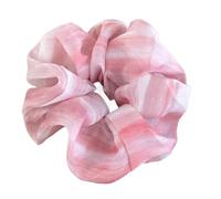 Fabric Hair Tie Oversized Chiffon Scrunchy Women Ink And Wash Tie-dye Gauze Head Band Romantic Elastic Hair Tie Girls Ponytail Holder Rope(Pink)