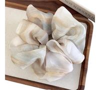 Fabric Hair Tie Oversized Chiffon Scrunchy Women Ink And Wash Tie-dye Gauze Head Band Romantic Elastic Hair Tie Girls Ponytail Holder Rope(Brown)