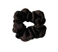 Fabric hair ties Wave Pattern Solid Color Hair Rope Ring | Fashionable Girls Do Not Hurt The Hair Ring(Black)