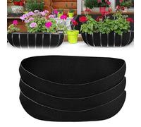 Fabric Hanging Basket Liners, 3 Planter Basket Liners Insert, Black Flower Planter Felt Liners, Non-Woven Window Box Liners Replacement for Garden Accessories (30 Inch)