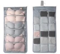 Fabric Hanging Organizer for Bras Underwear Socks with Two Sided Storage and Mesh Panels for Easy Content Recognition (B)