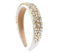 Fabric Headband Diamonds Pearls Hairband Hair Accessories For Women's Party Shining Brightly Hair Band Hoop Girl For Women Girls(WHITE)