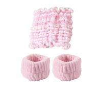 Fabric Headband Washing Face Elastic Headband With Hollow Design Non-slip Wide Hair Accessories For Women Twist Knitted(3Pcs Set Pink)